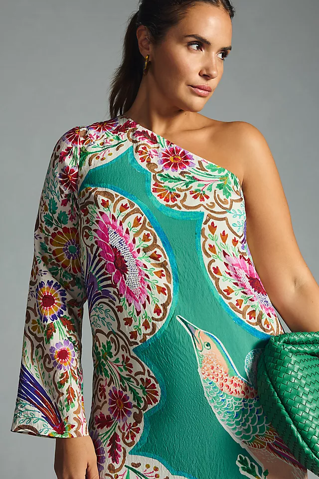 One-Shoulder Printed Shift Dress ASSORTED