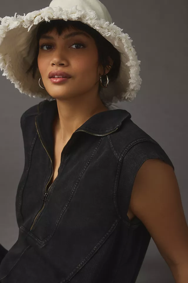 Meru Zip-Front Mini Dress BLACK