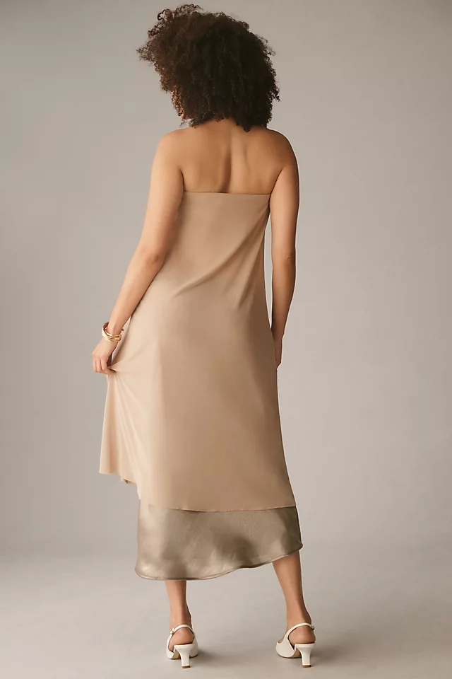 Sheer Mesh Tube Top TAUPE