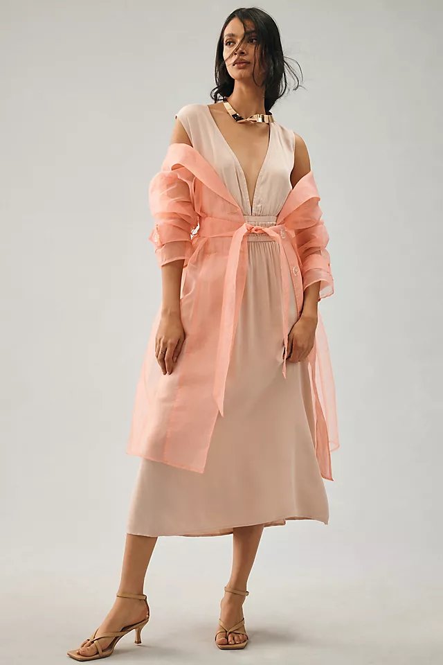 Cloth & Stone Sleeveless Deep-V Dress LOTUS FLOWER