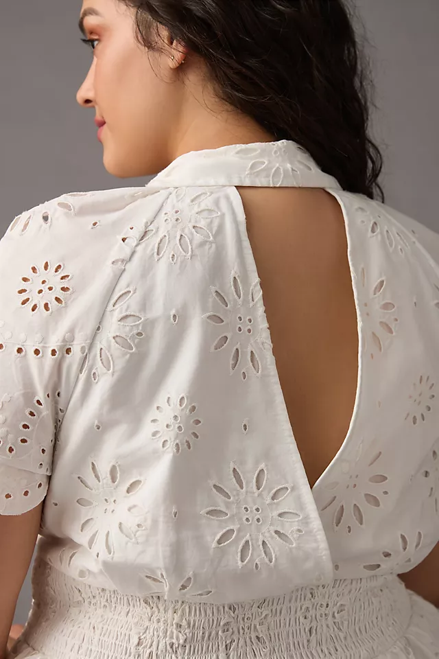 Eyelet Shirt Dress WHITE