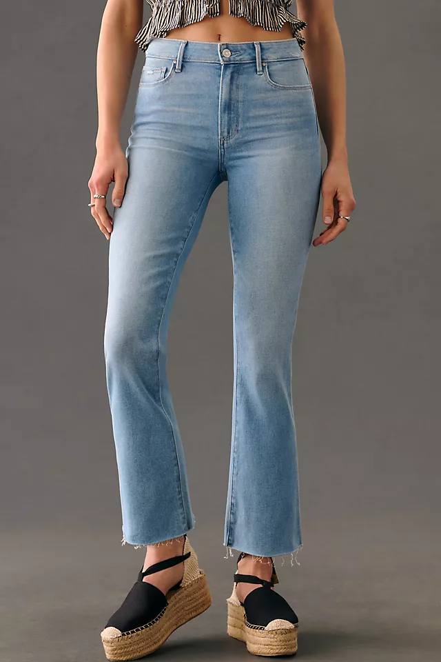 Raw-Hem Crop Flare Jeans SKY TOUCH DISTRESSED