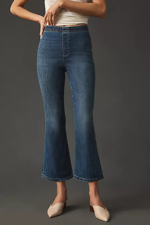 Pull-On Crop Flare Jeans BLUEBELL WASH