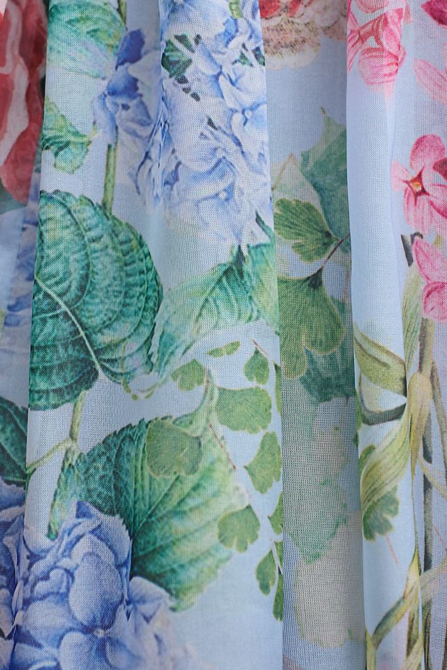 Isabella Tiered Square-Neck A-Line Midi Dress BLUE