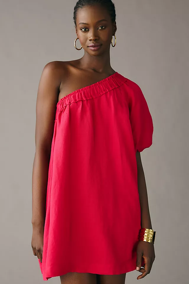 One-Shoulder Waistless Mini Dress PINK