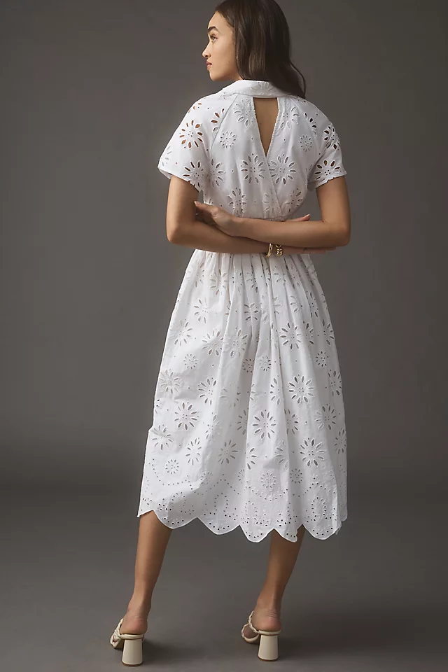 Eyelet Shirt Dress WHITE