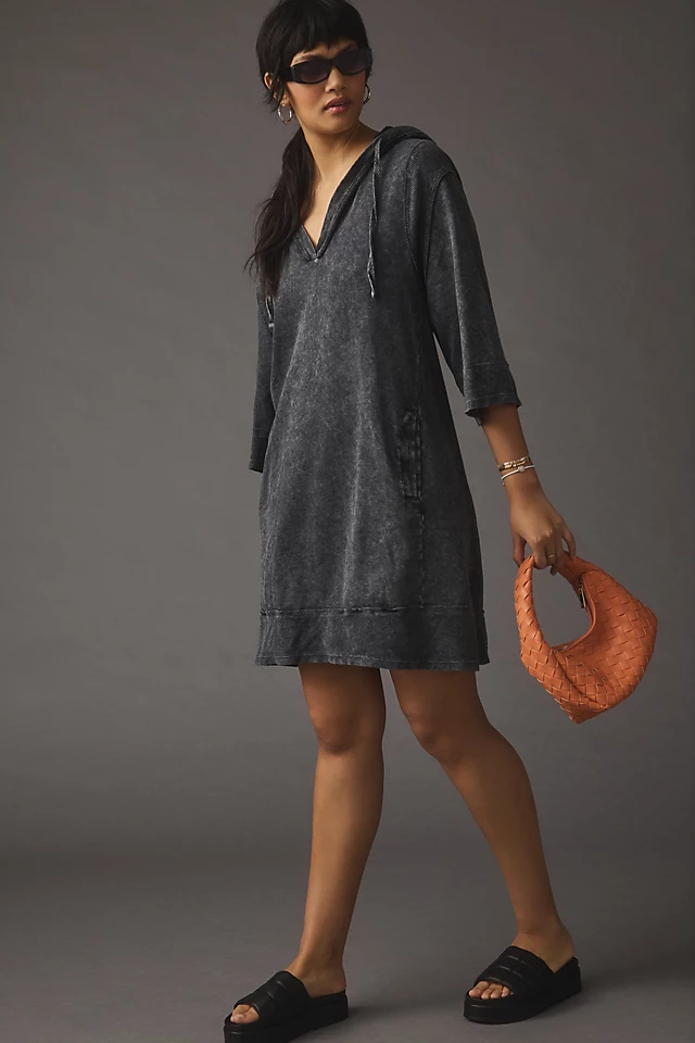 Sport Hoodie Mini Dress BLACK