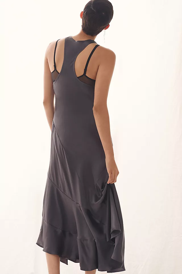 Seamed Silk Dress CARBON