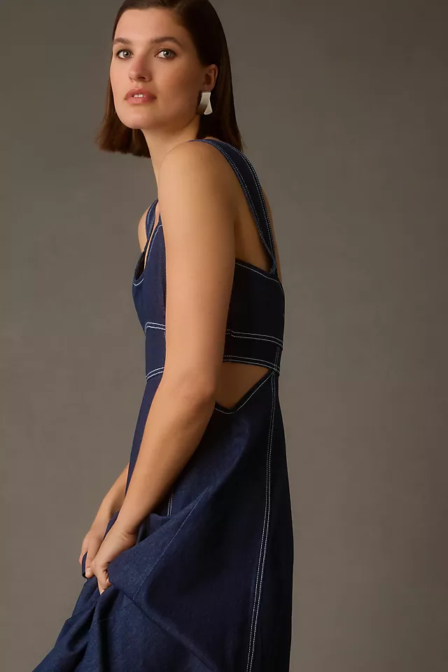 Corset Denim Cutout Dress DENIM MEDIUM BLUE