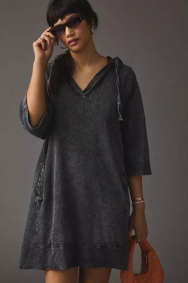 Sport Hoodie Mini Dress BLACK