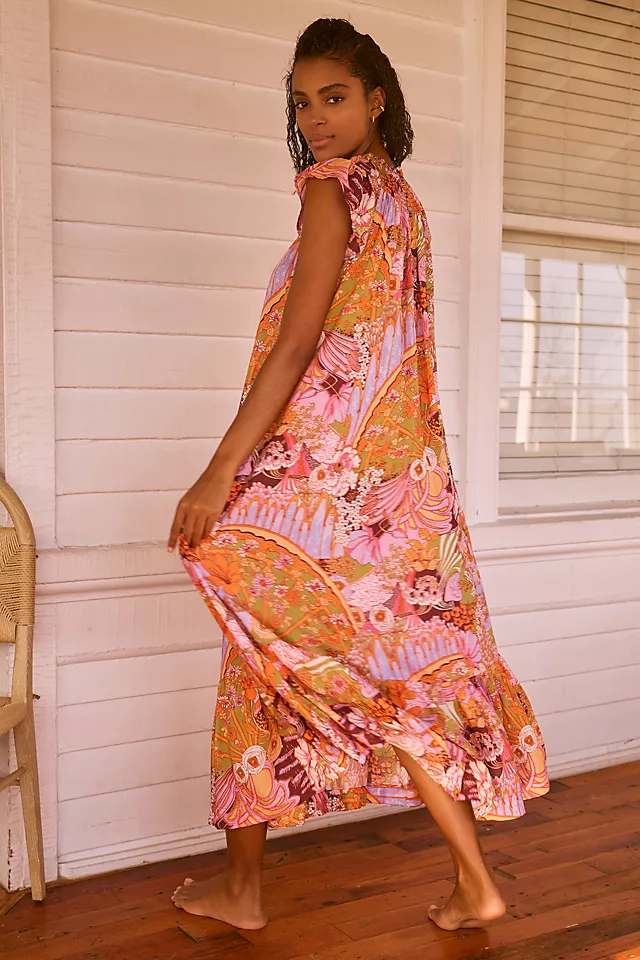 Arielle Sleep Maxi Dress PURPLE MOTIF