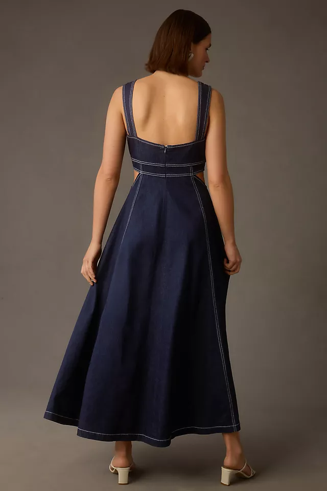 Corset Denim Cutout Dress DENIM MEDIUM BLUE