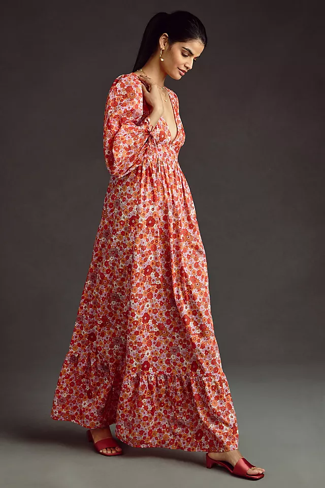 Antik Batik Printed Floral Dress RED