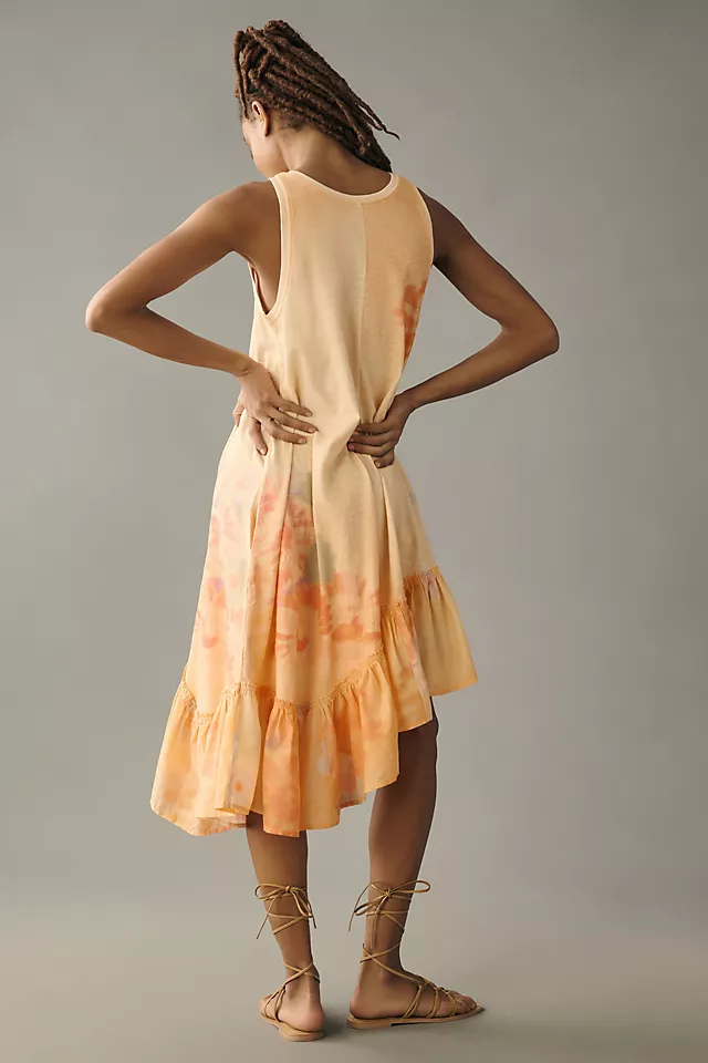 Printed Ruffle-Hem Dress MEDIUM ORANGE