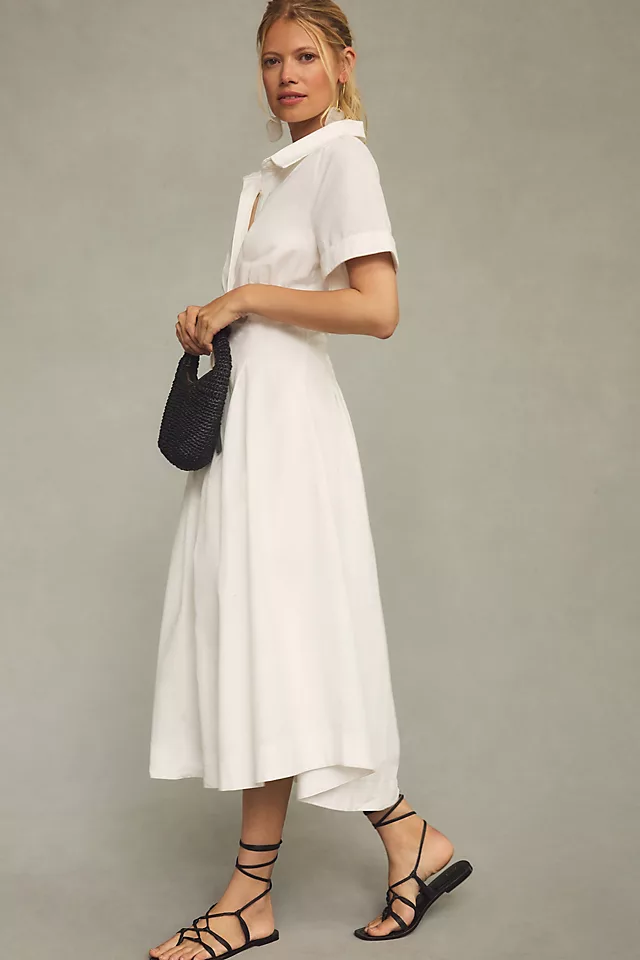 Studio x Pleated Shirt Dress WHITE