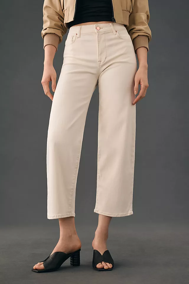 Malibu Crop Wide-Leg Jeans ECRU