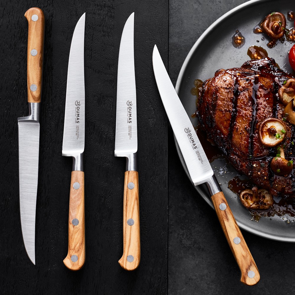 32 Dumas Idéal Olivewood Steak Knives, Set of 4
