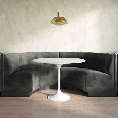 Garbo Upholstered Customizable Banquette – Grid Tufting