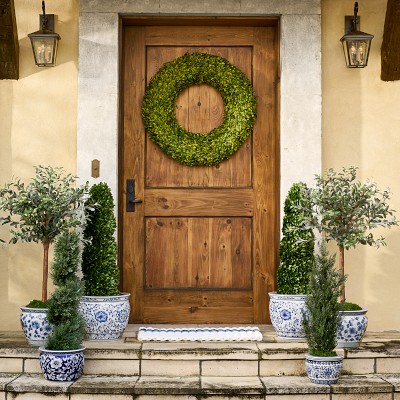 Spiral Faux Cedar Topiary in Plastic Pot, 3'-6'