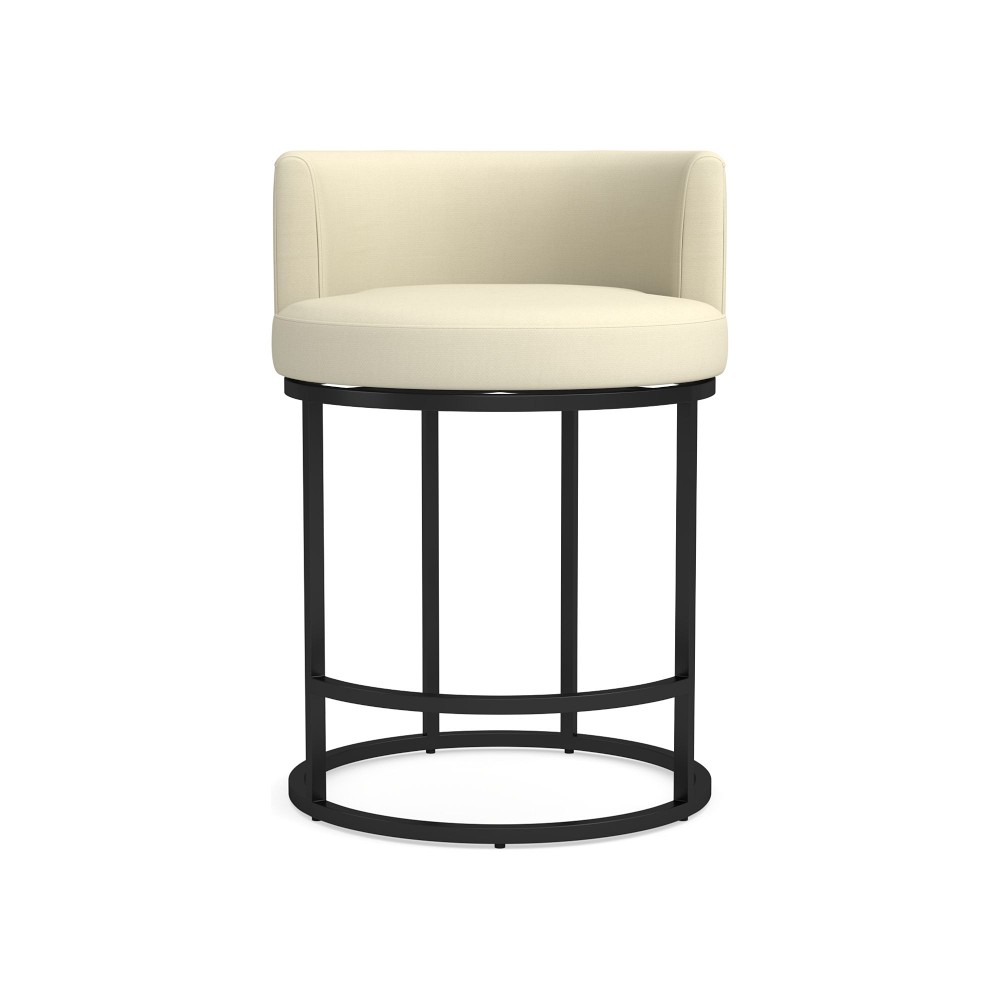 OPEN BOX: Verona Swivel Counter Stool, Performance Recycled Basketweave, Ivory, Bronze