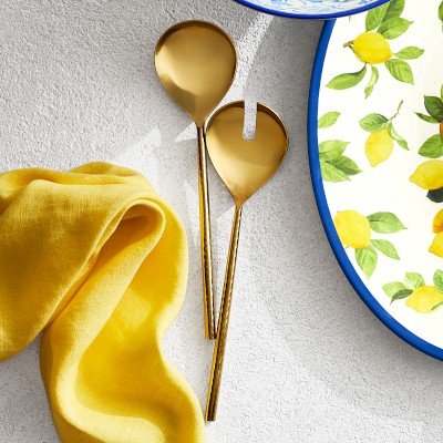 Antique Brass Salad Servers