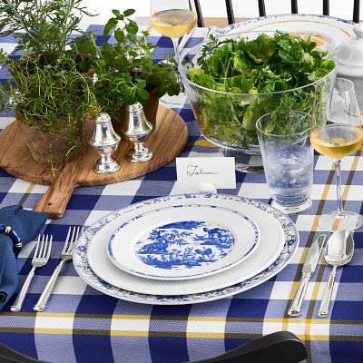 Gingham Floral Tablecloth