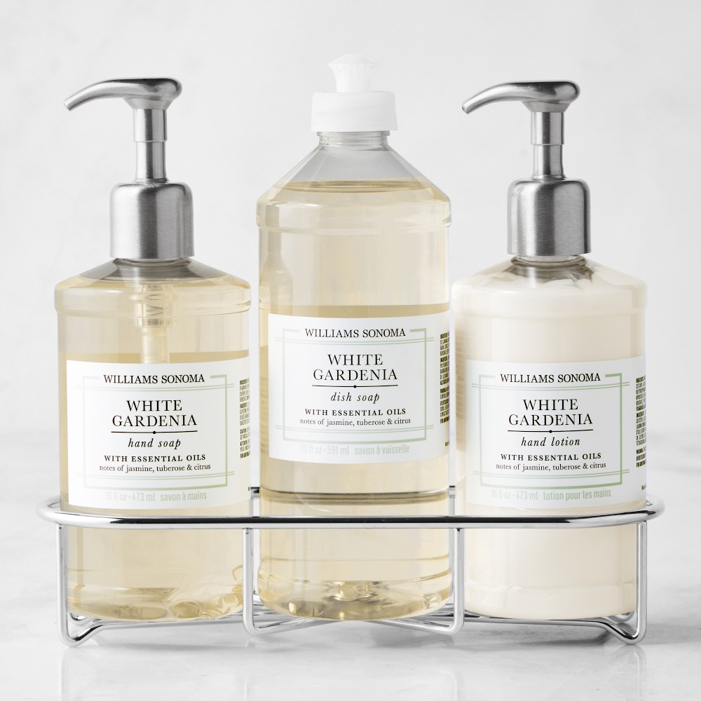 Williams Sonoma White Gardenia Hand Soap, Dish Soap & Lotion 4-Piece Kitchen Set