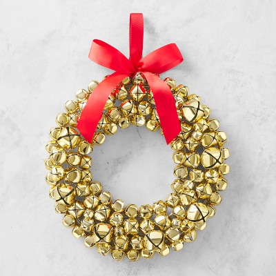 Shiny Gold Jingle Bell Wreath, 15
