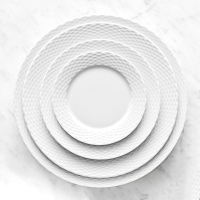 Pillivuyt Basketweave Porcelain Bread & Butter Plates, Set of 4