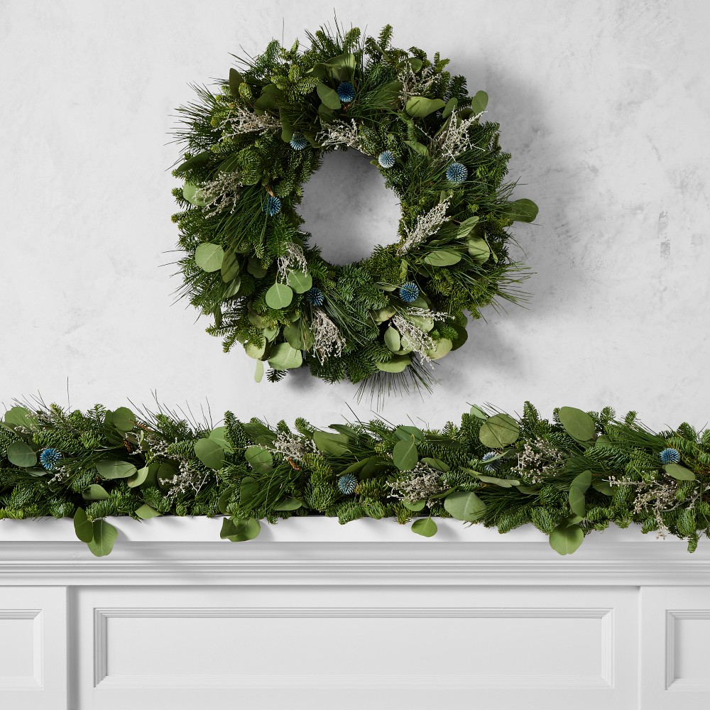 Winter Greens Live Wreath & Garland