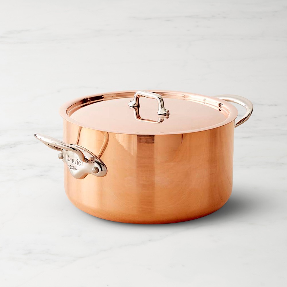 Mauviel Tri-Ply M'3S Copper Stock Pot, 6 1/2-Qt. with Stainless-Steel Handles
