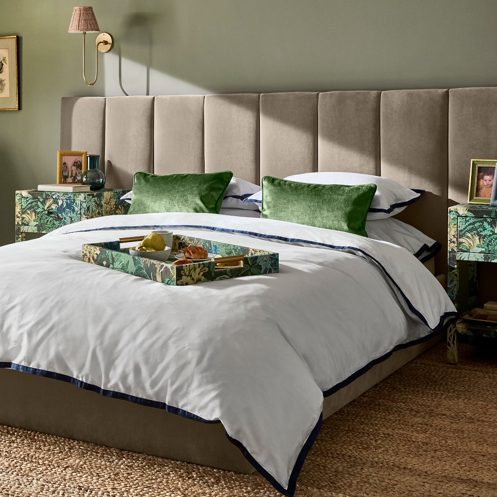 Kennedy Extra Wide Channel-Tufted Upholstered Bed & Headboard