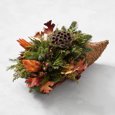 Thanksgiving Botanical Cornucopia Live Centerpiece