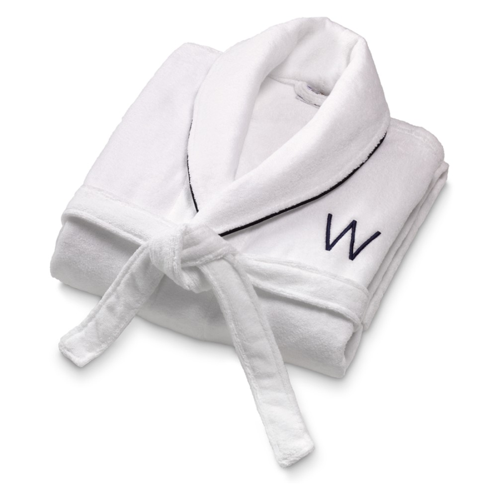 Chambers® Hydrocotton Robe with Piping, Navy
