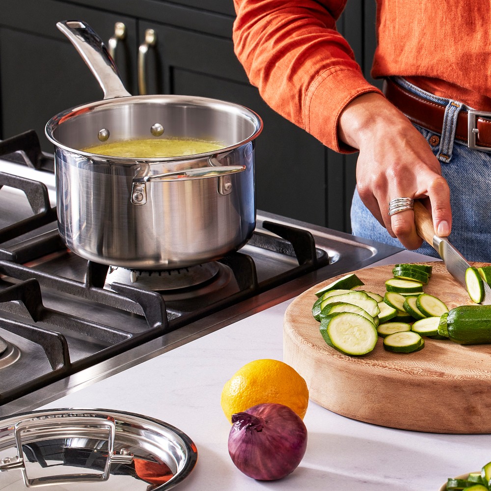 Le Creuset Classic Stainless-Steel Saucepan, 3-Qt.