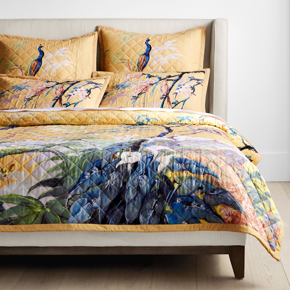 Painted Peacock Quilt & Shams