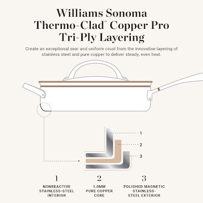 Williams Sonoma Signature Thermo-Clad™ Copper Pro Nonstick Fry Pan, 12