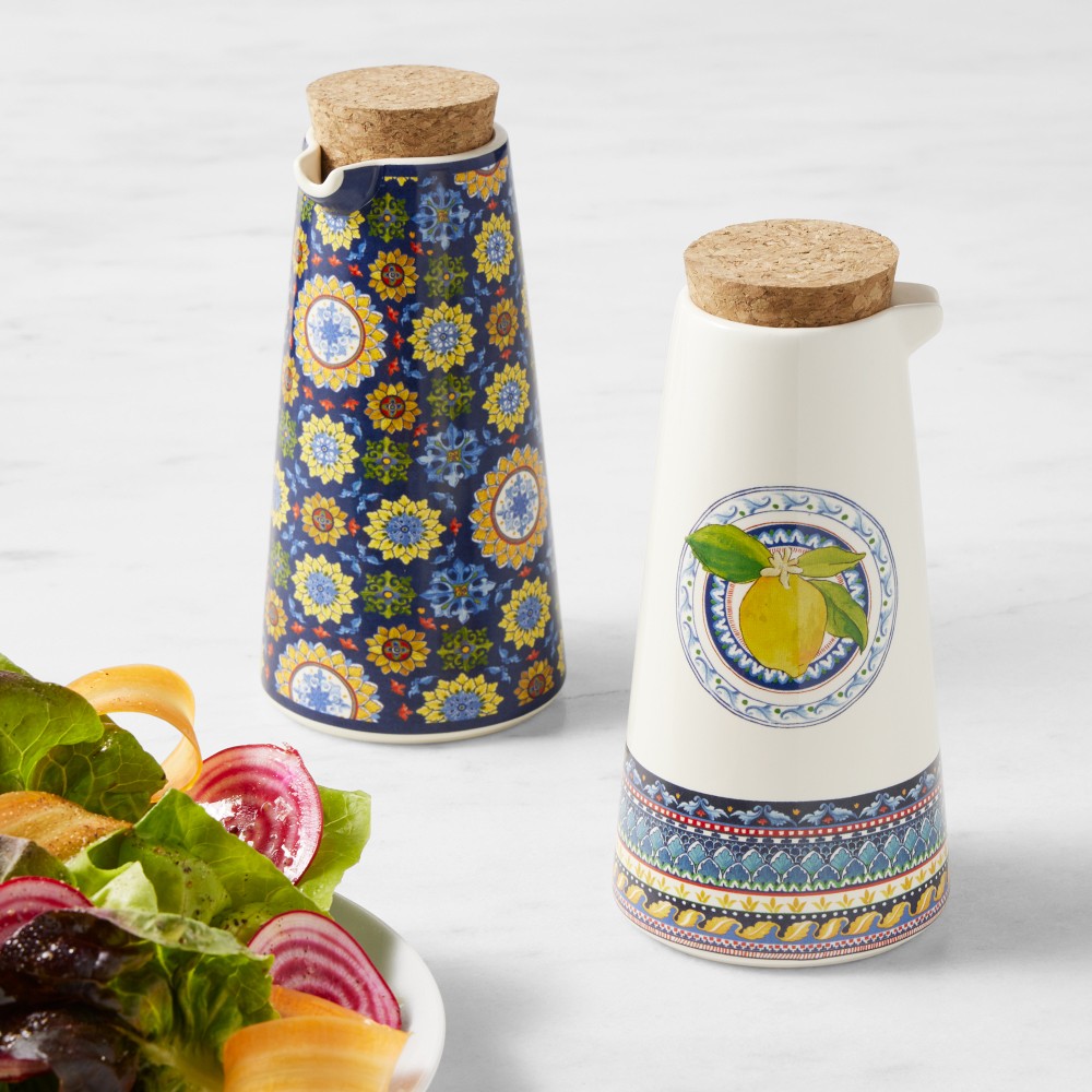 Williams Sonoma Sicily Ceramic Oil Containers, 12-oz, Set of 2