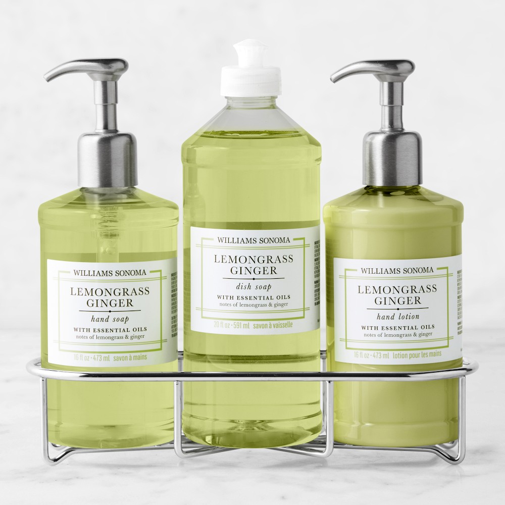 Williams Sonoma Lemongrass Ginger Hand Soap, Dish Soap & Lotion 4-Piece Kitchen Set