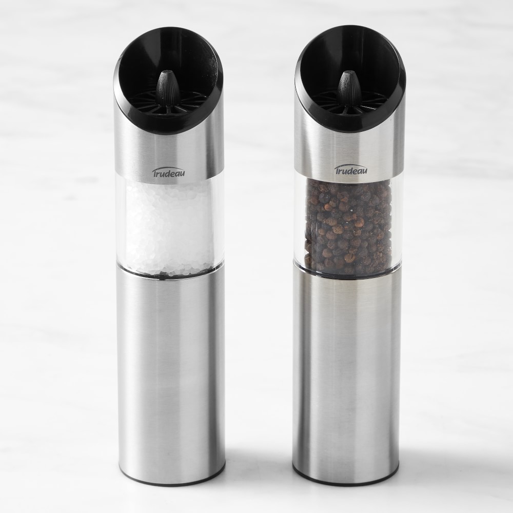 Trudeau Electric Rechargeable Salt & Pepper Mills Set, 8