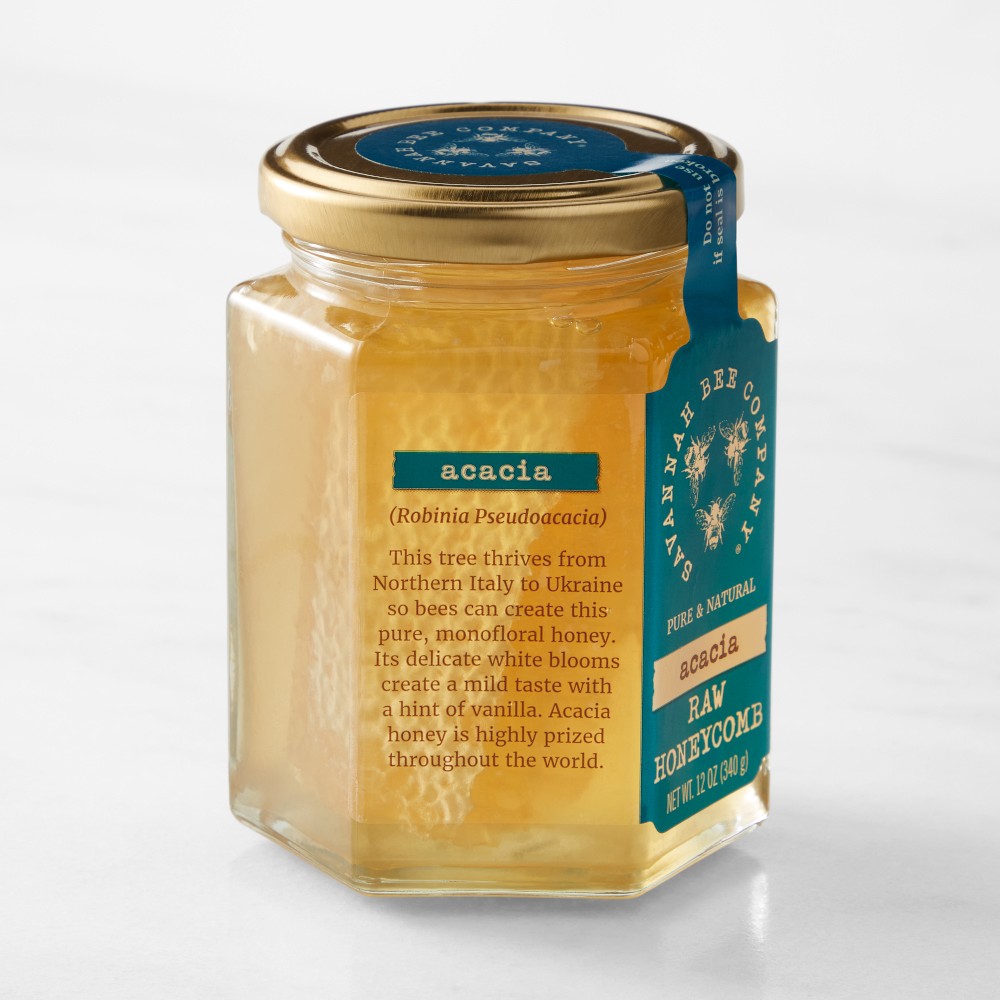 Savannah Bee Company Raw Honeycomb in Hex Jar