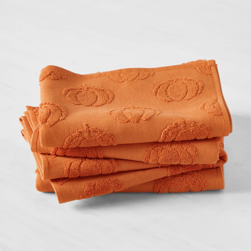 Pumpkin Tencel Blend Towels, Set of 4