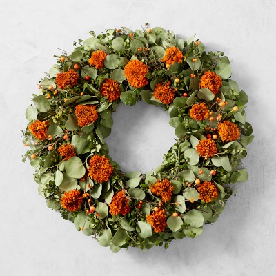 Day of the Dead Marigold Berry Live Wreath, 22