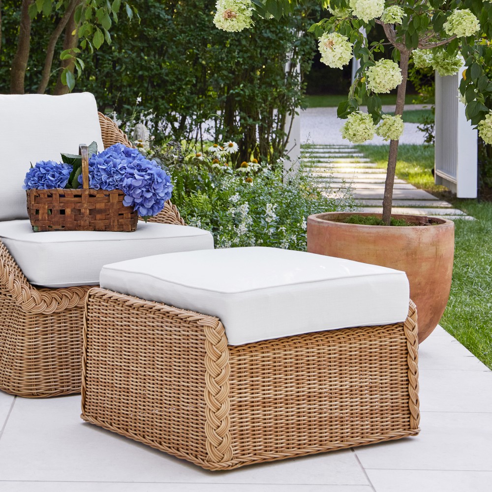 AERIN x Williams Sonoma Home East Hampton Coffee Table Ottoman (28.5