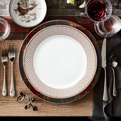 Plymouth Gate Rim Dinner Plates, Set of 4
