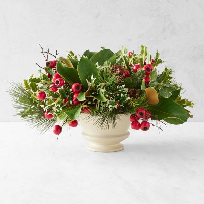 'Twas the Night Before Christmas Faux Floral Arrangement in Ceramic Vase