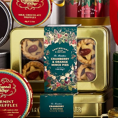 Cartwright & Butler Cranberry Orange Mini Mince Pies in Window Tin
