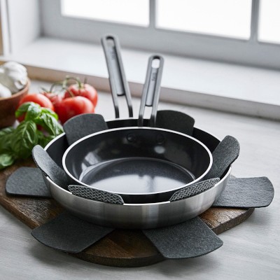 GreenPan™ Stanley Tucci™ Stainless-Steel Ceramic Nonstick Fry Pan Set of 2, Black