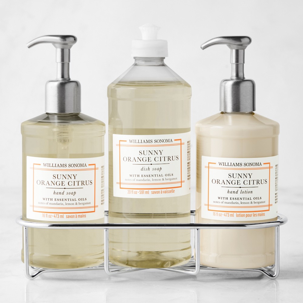 Williams Sonoma Sunny Orange Citrus Hand Soap, Dish Soap & Lotion 4-Piece Kitchen Set
