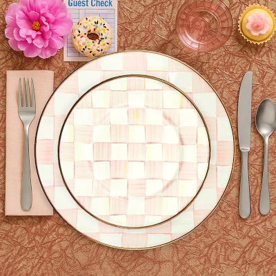MacKenzie-Childs Rosy Check Enamel Salad Plate